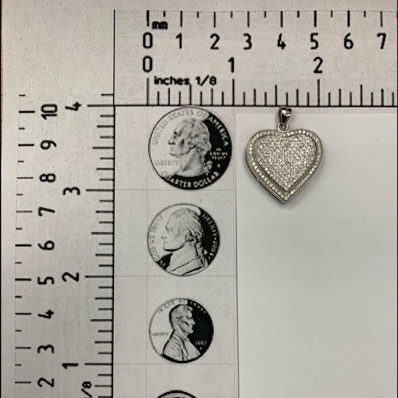 Sterling silver heartcharm with 16” box chain - Picture 3 of 5